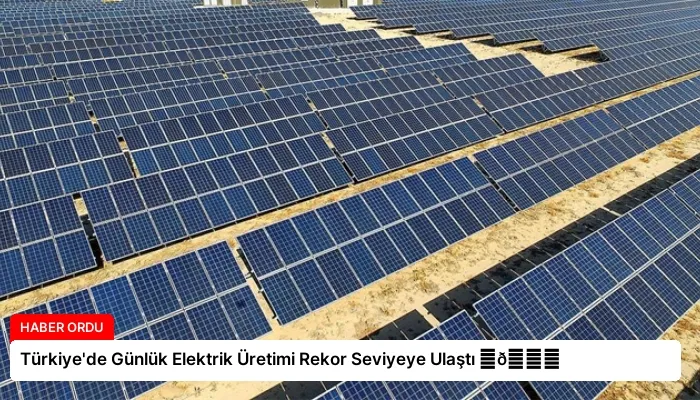 Türkiye’de Günlük Elektrik Üretimi Rekor Seviyeye Ulaştı ⏬👇