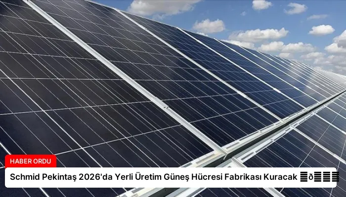 Schmid Pekintaş 2026’da Yerli Üretim Güneş Hücresi Fabrikası Kuracak ⏬👇